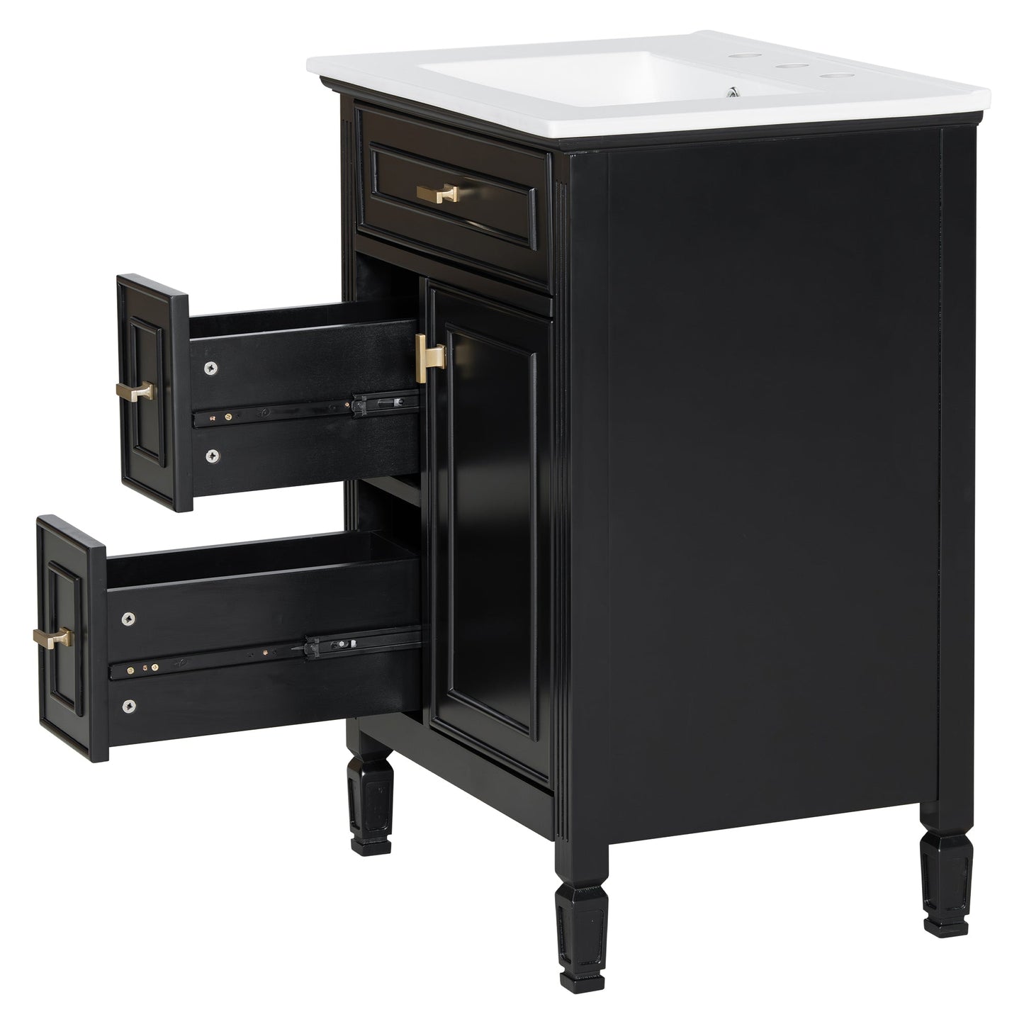 24-Inch Bathroom Vanity with Sink and Solid Wood Cabinet