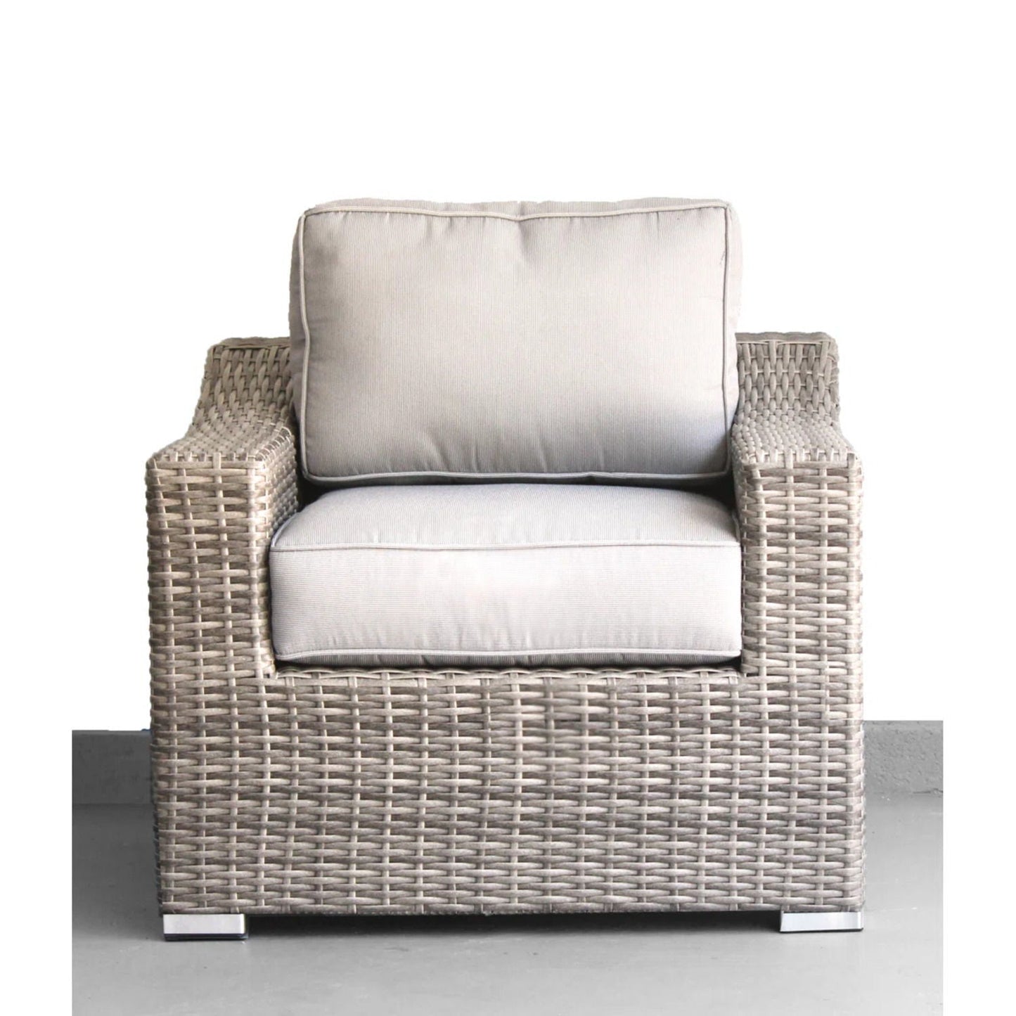 Outdoor Wicker Conversation Set With Cushions, All Weather