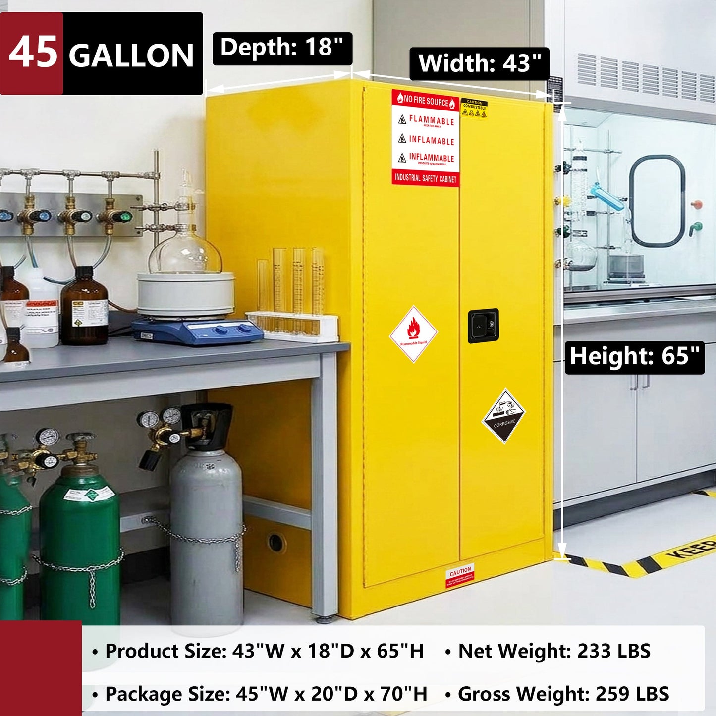 45 Gal Flammable Safety Cabinet