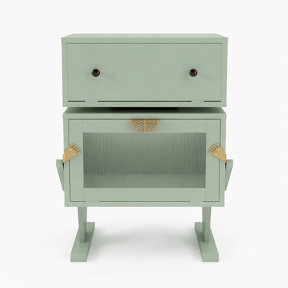Robot LED Nightstand With 360° Rotating Drawer