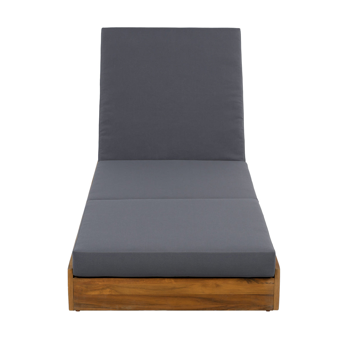 Lounge Chaise Set, Acacia Solid Wood with Lounge Cushion