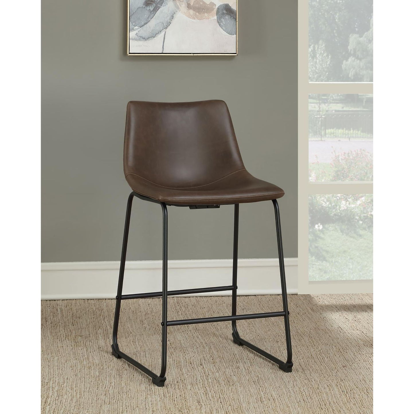 Armless Counter Height Stools (Set of 2) - Brown
