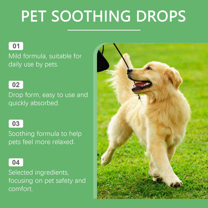 Pet Calming Drops For Dogs & Cats, Natural Soothing Anxiety Relief Supplement, Calm Support For Stress, Separation Anxiety, 30ml