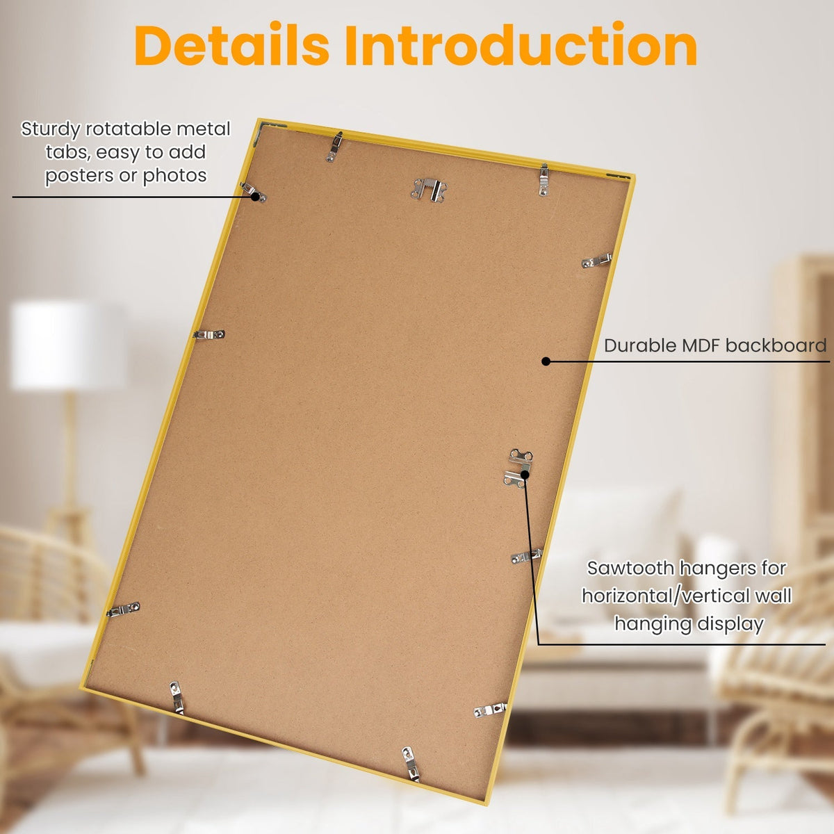 2 Packs 16x24in Picture Frames Wall Gallery Photo Frame Wall Mounted Poster Display Frame  for Horizontal Vertical Wall Mounted