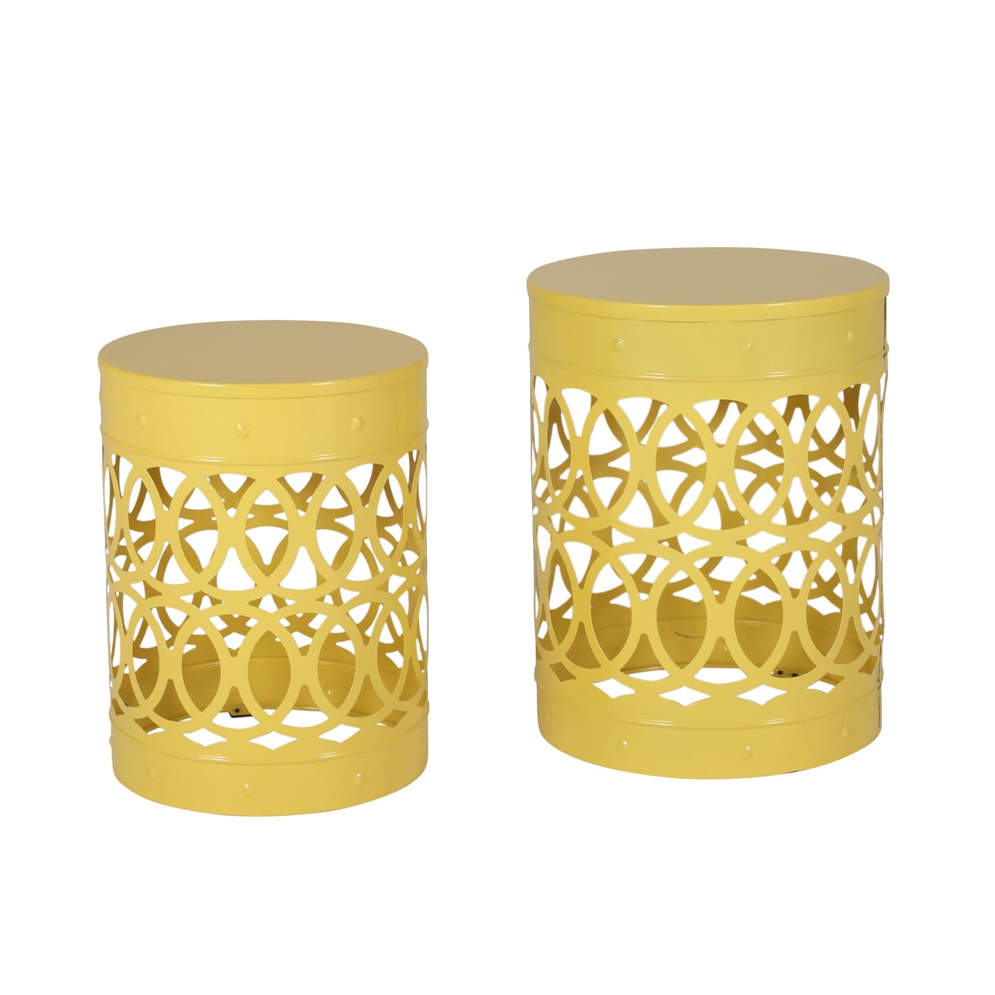 Outdoor Metal Side Table Set of 2