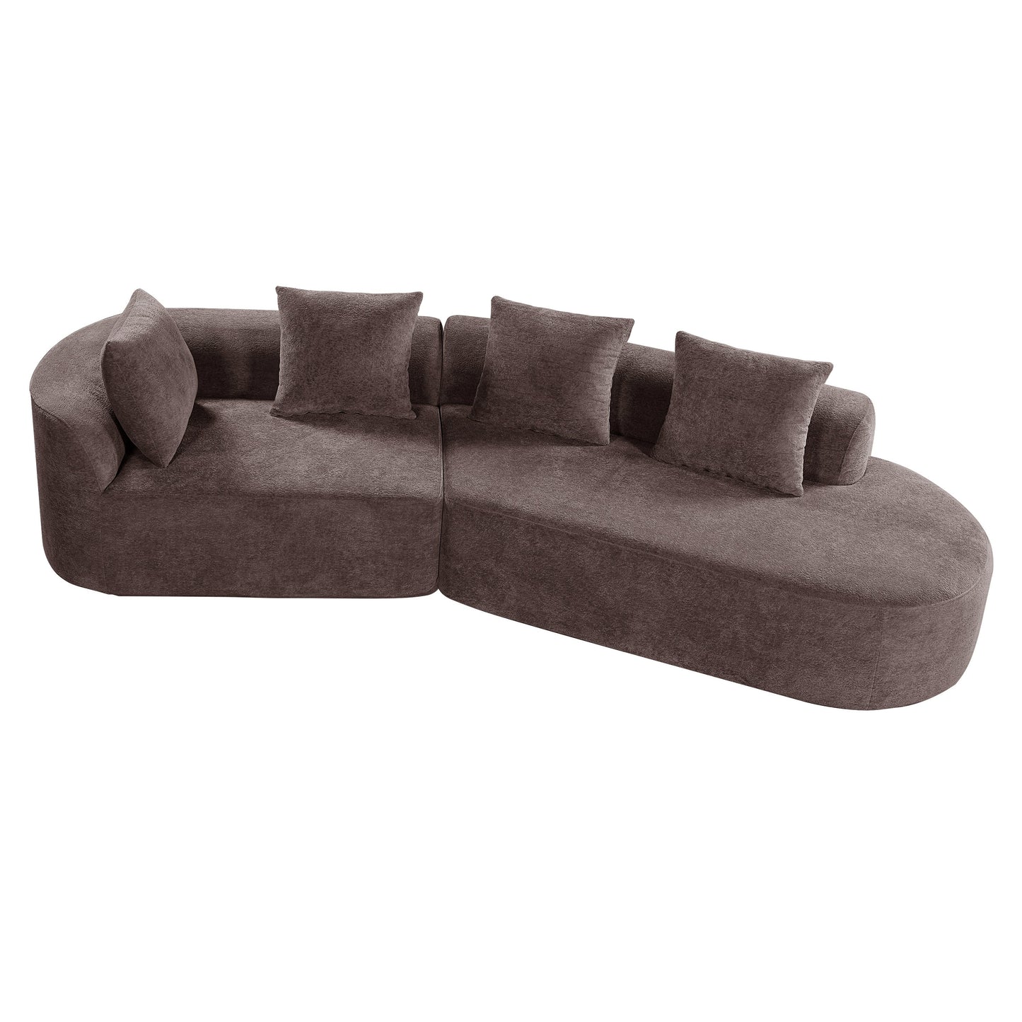 116" Modern Curved Sectional Sofa with High-Density Fully Compressed Sponge