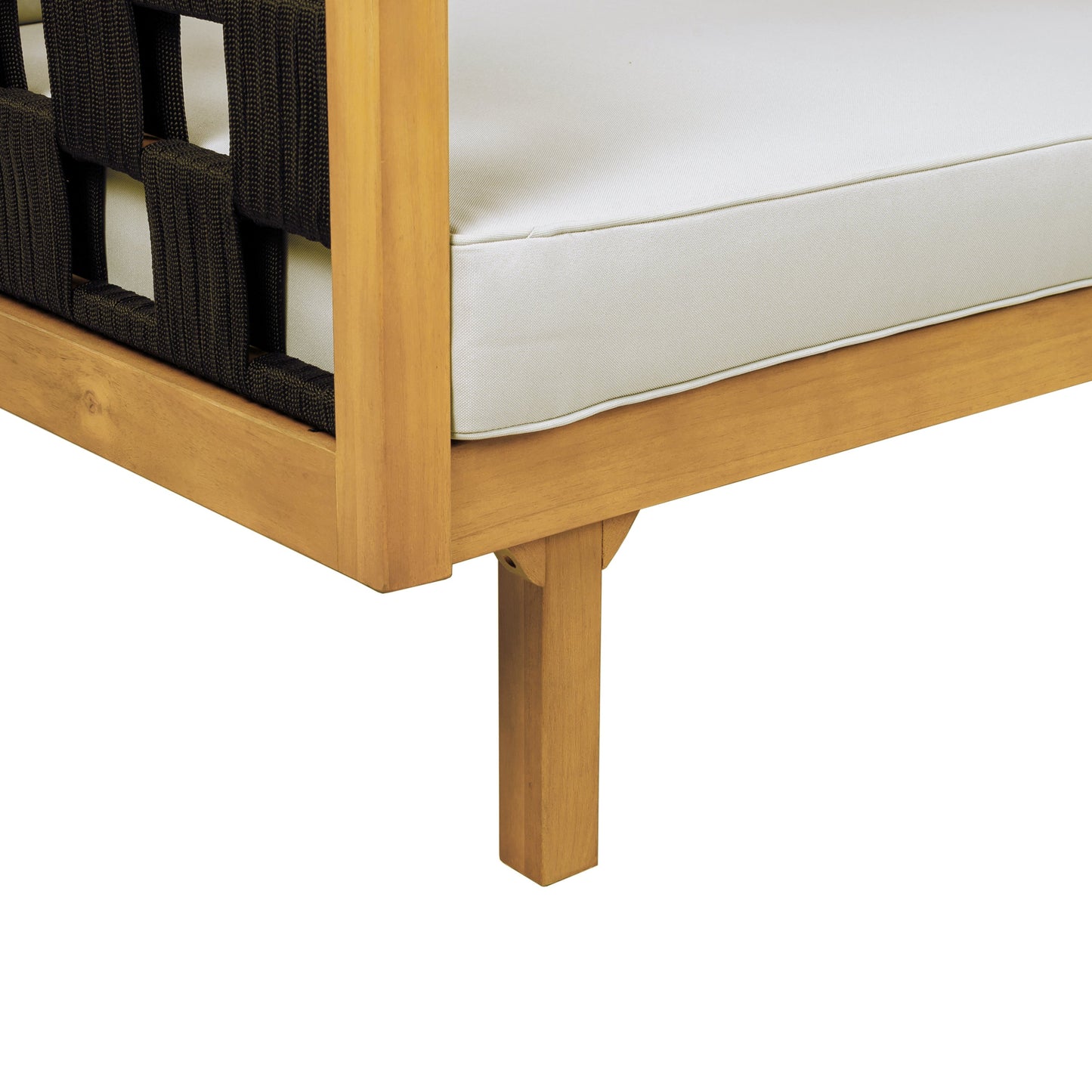 Three-Seater Outdoor Daybed - Acacia Wood Teak Finish Frame