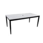 Outdoor Modern Patio Dining Table, Post Tapered Legs, Weatherproof & Rust Free