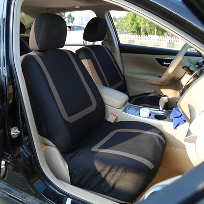 9Pcs Full Set Car Seat Covers For Auto Truck SUV Universal Front Rear Car Seats Headrest Protectors Split Bench Compatible