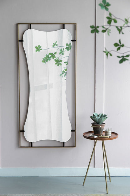 Poppy Mirror With Metal Frame Contemporary Design For Bathroom, Entryway Wall Decor