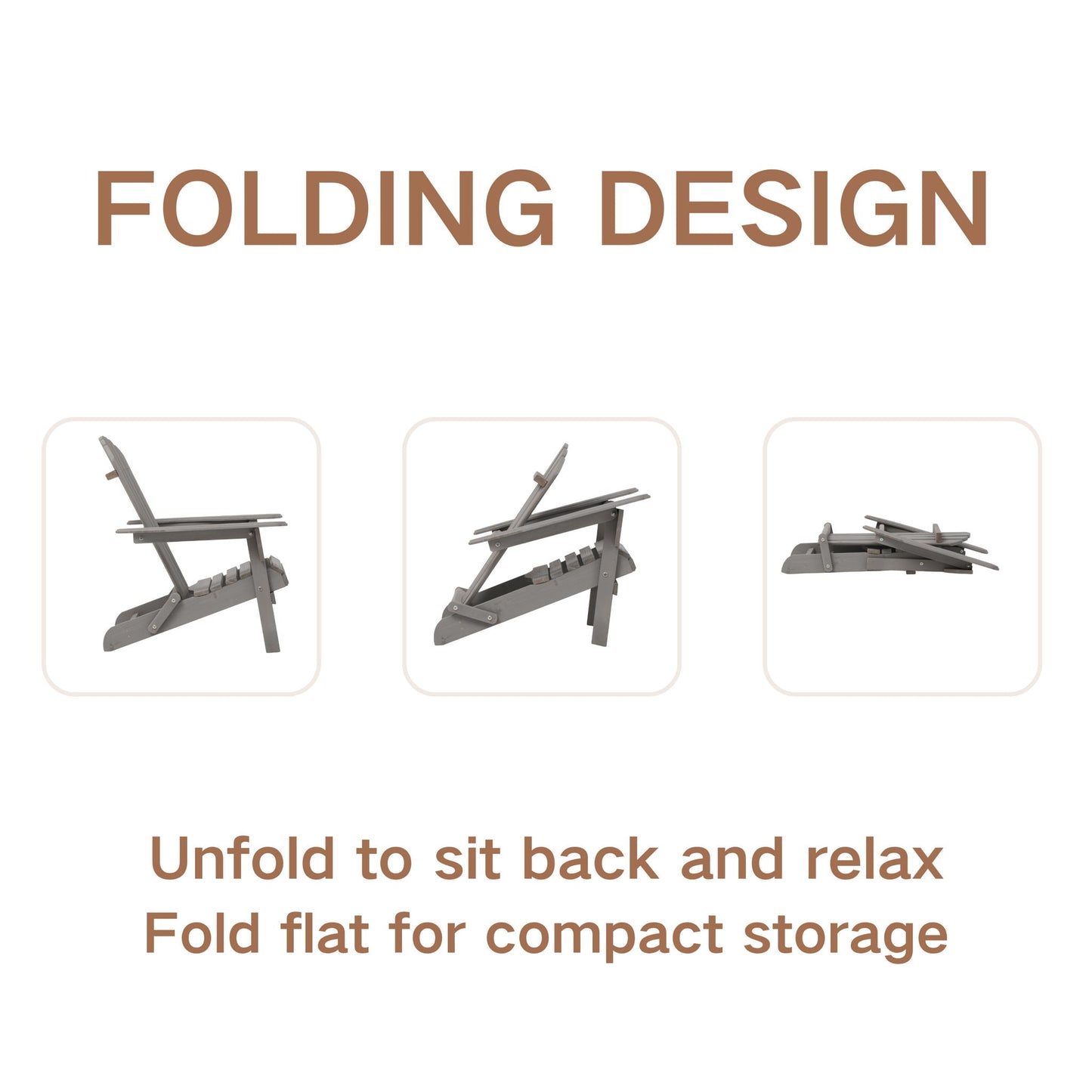 Oversize Outdoor Folding Adirondack Chair, Patio Chair For Garden