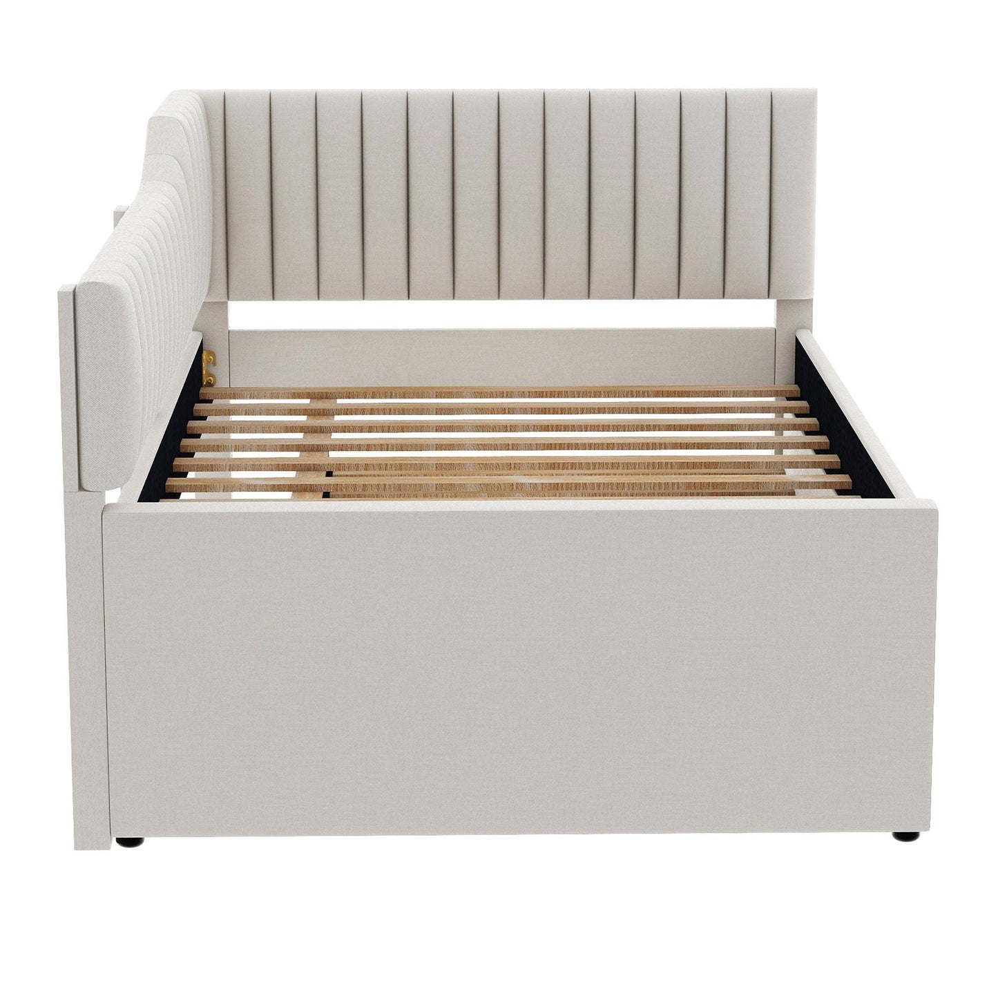 Upholstered Daybed With Trundle And 3 Drawers