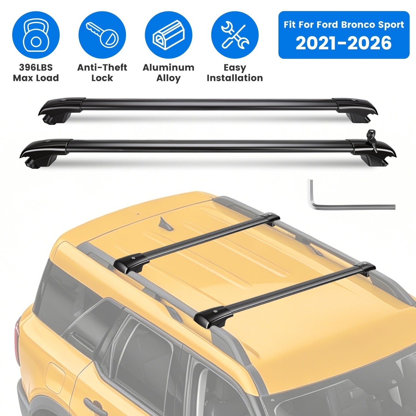 Roof Rack Cross Bars for Ford Bronco Sport 2021-2026