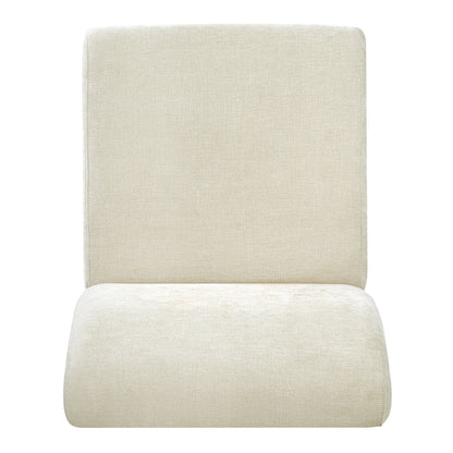 Upholstered Accent Chair - Beige / Walnut