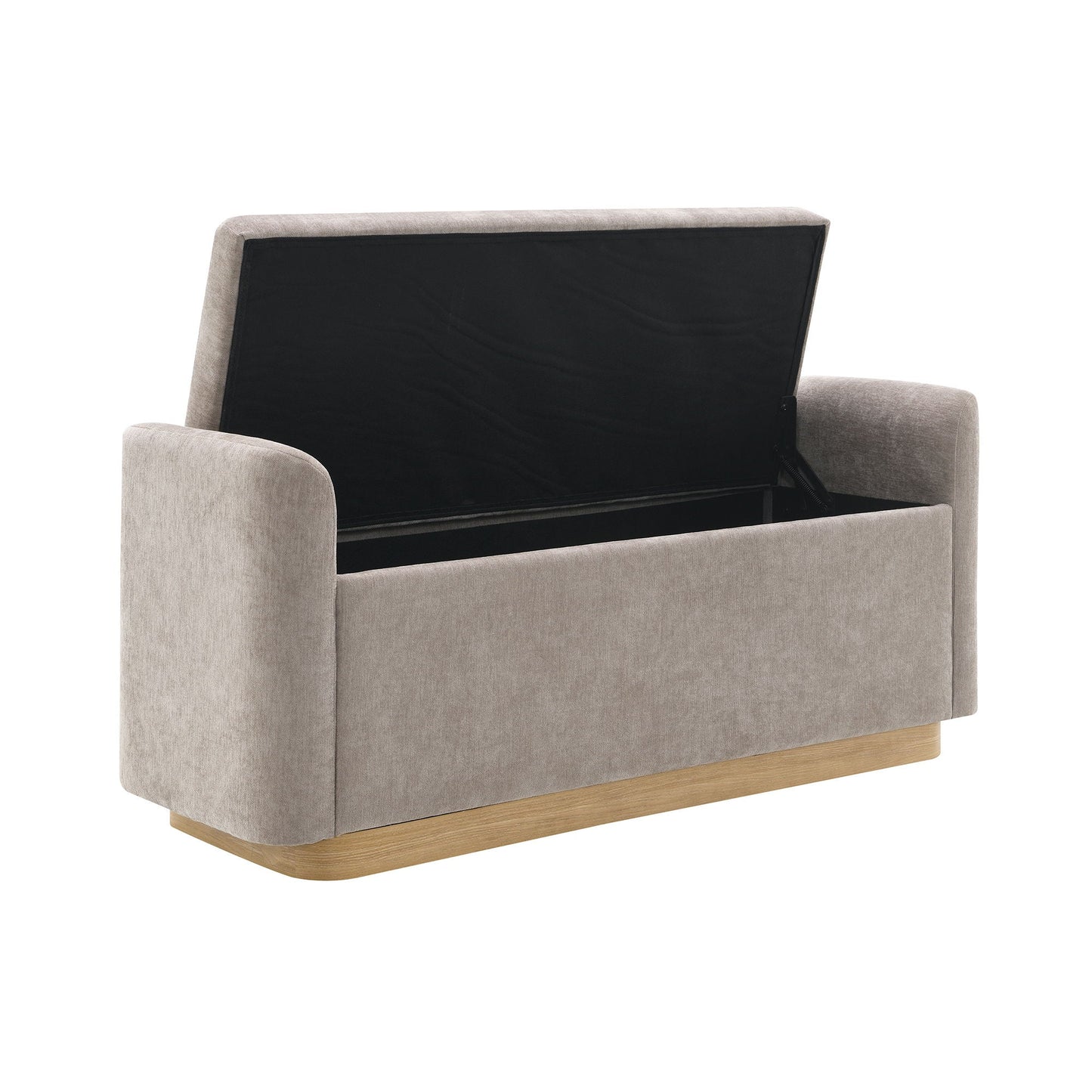 Upholstered Storage Bench With Safety Hinge
