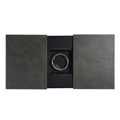 Extendable Rectangle Aluminum Alloy Fire Pit Table, 50,000 BTU