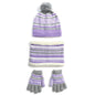 Winter Kids Knitted Hat Scarf Gloves 3Pcs Boys Girls Winter Warm Beanie Hat and Glove Scarf Set Beanie Neck Warmer Mittens for 4-7-Year-Old Kids