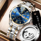 Mens Mechanical Skeleton Transparent-Back Watch
