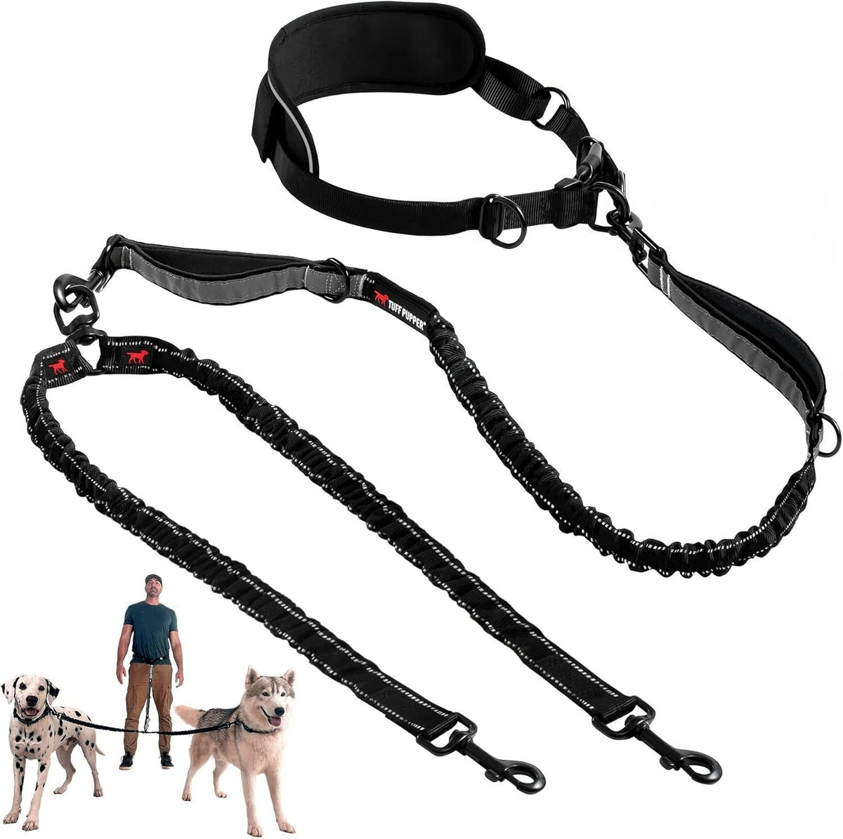 Cross-Border Pet Running Two-Piece Set With Waist Bag, Traction Leash, Anti-Shock Dog Walking Supplies, Dog Leash With Label Option