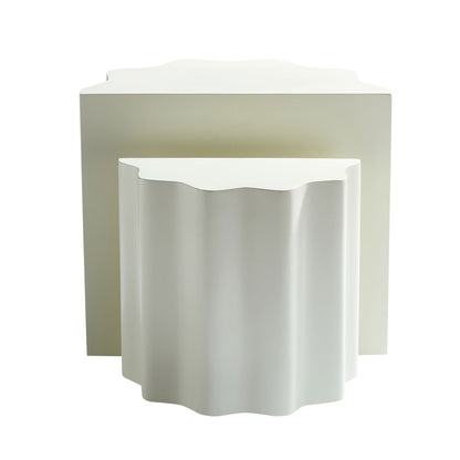 2PCS Set Side Table - Wavy Edges Design