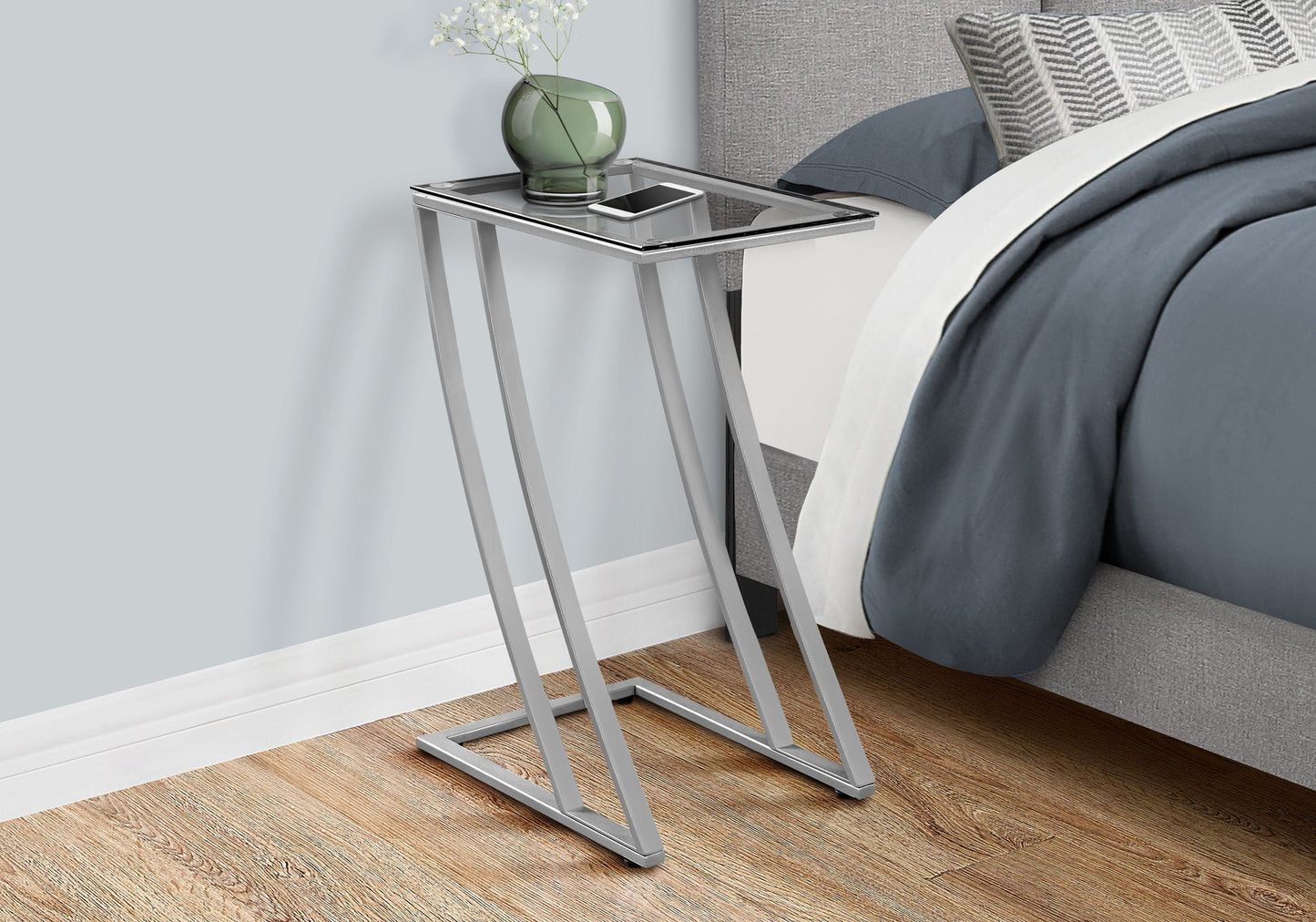 Accent Table C-Shaped with Sturdy Construction