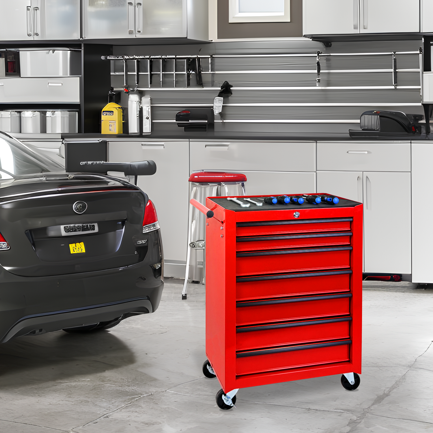 Rolling Metal Tool Chest with 7 Drawers - 20" Steel Cabinet