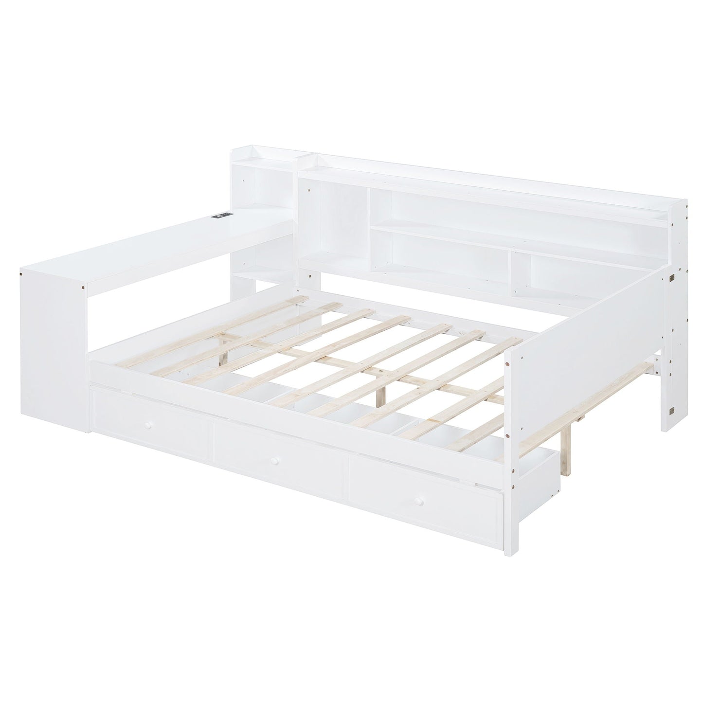 Daybed With 3 Drawers USB Ports And Desk