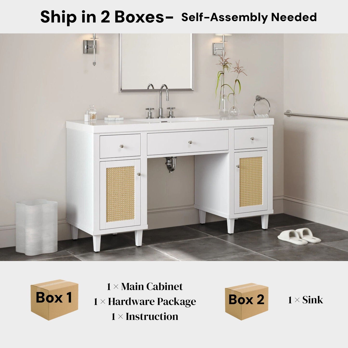 Bathroom Vanity With Sink, Spacious Storage Cabinet