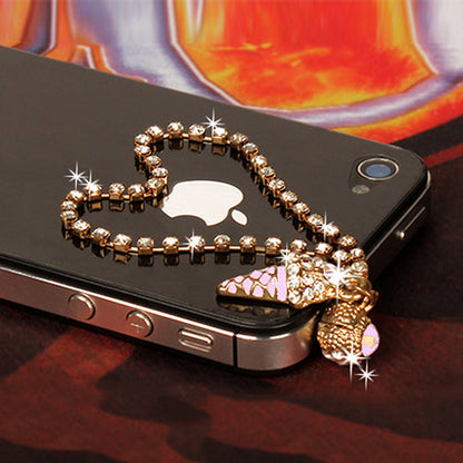 Luxury Crystal Diamond Ice Cream Dust Plug Pendant