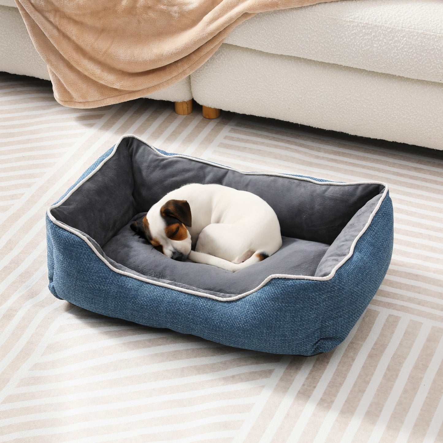Small Dog Bed with Anti-Slip Bottom and Washable Cover