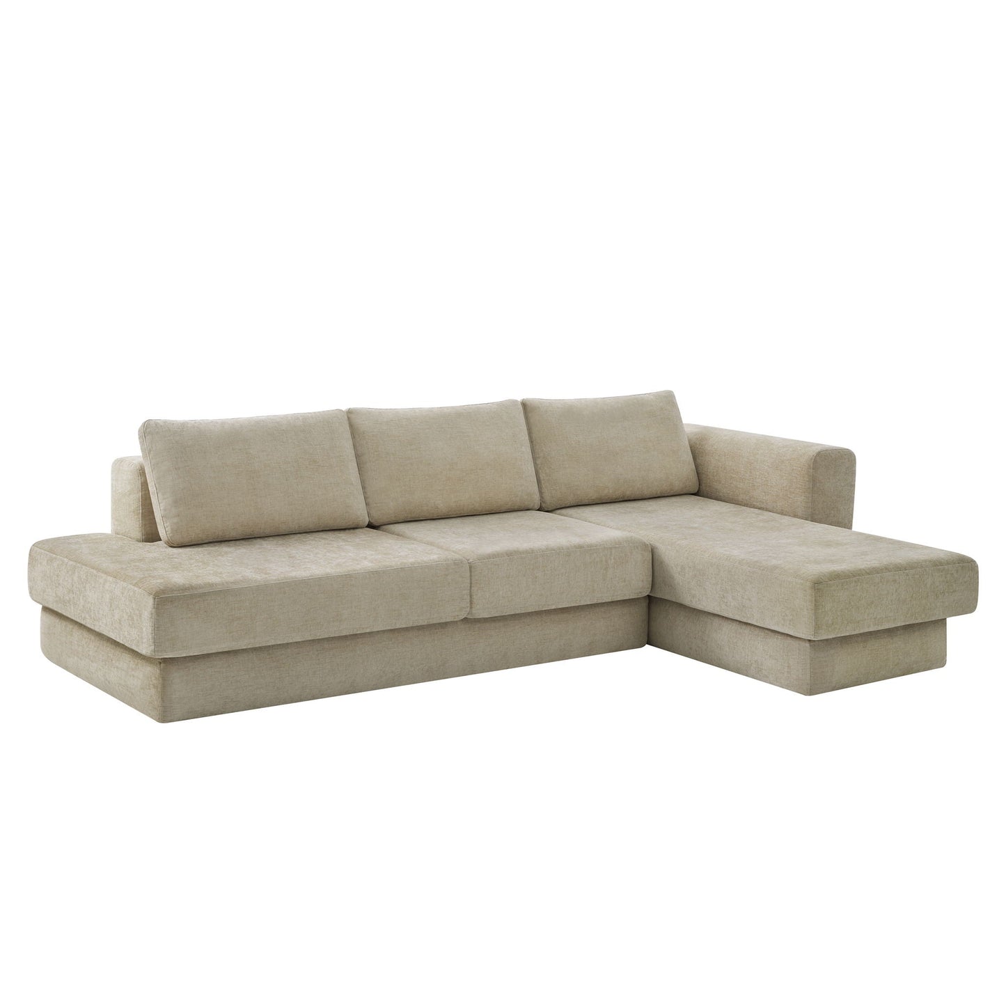 L-Shaped Modular Sofa With Double Layer Cushion