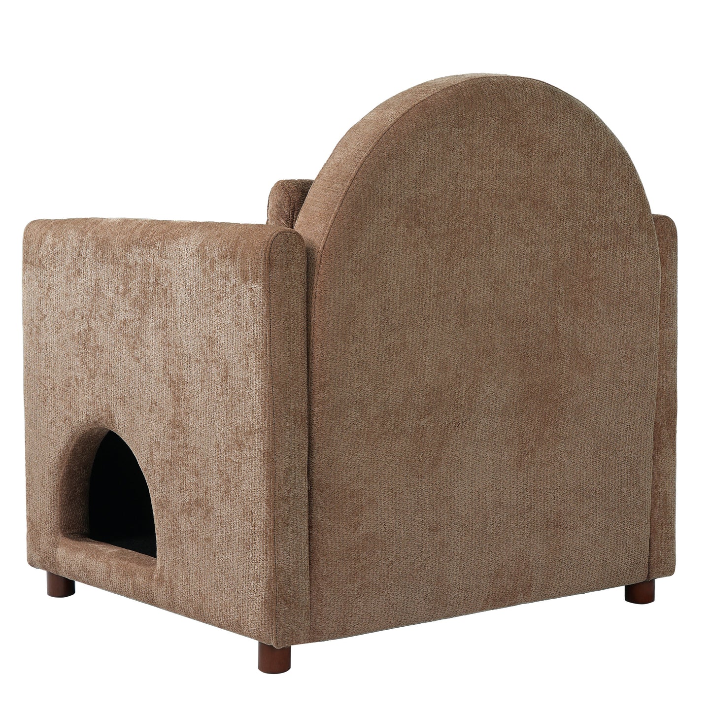 Coffee Pet Friendly Accent Chair with Hidden Pet Nook
