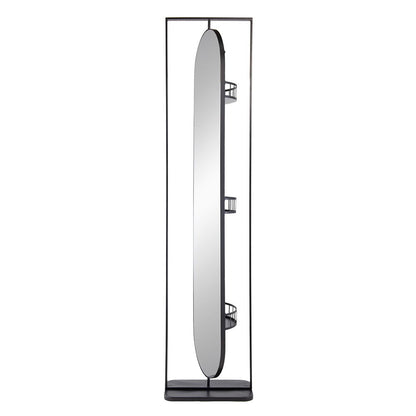 Full Length Standing Mirror, 360° Swivel Floor Mirror For Bedroom - Black
