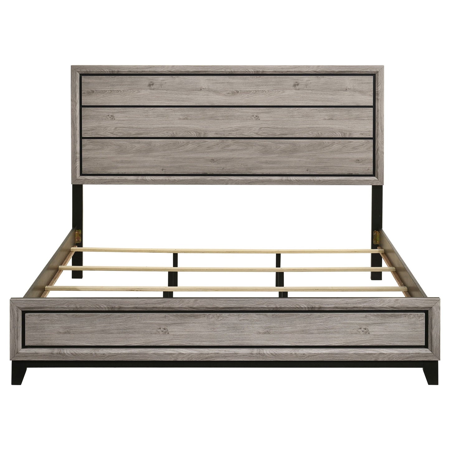 Valen Wood Eastern King Panel Bed Light Taupe