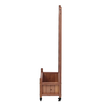 Raised Garden Bed With Trellis 2 Pack, Outdoor Planter Box & Plant Stand With Climbing Racks - Brown