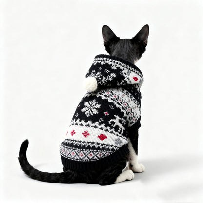 Christmas Sweater For Warm AutumnWinter Apparel For Devon Siamese And Abyssinian Hairless Cats