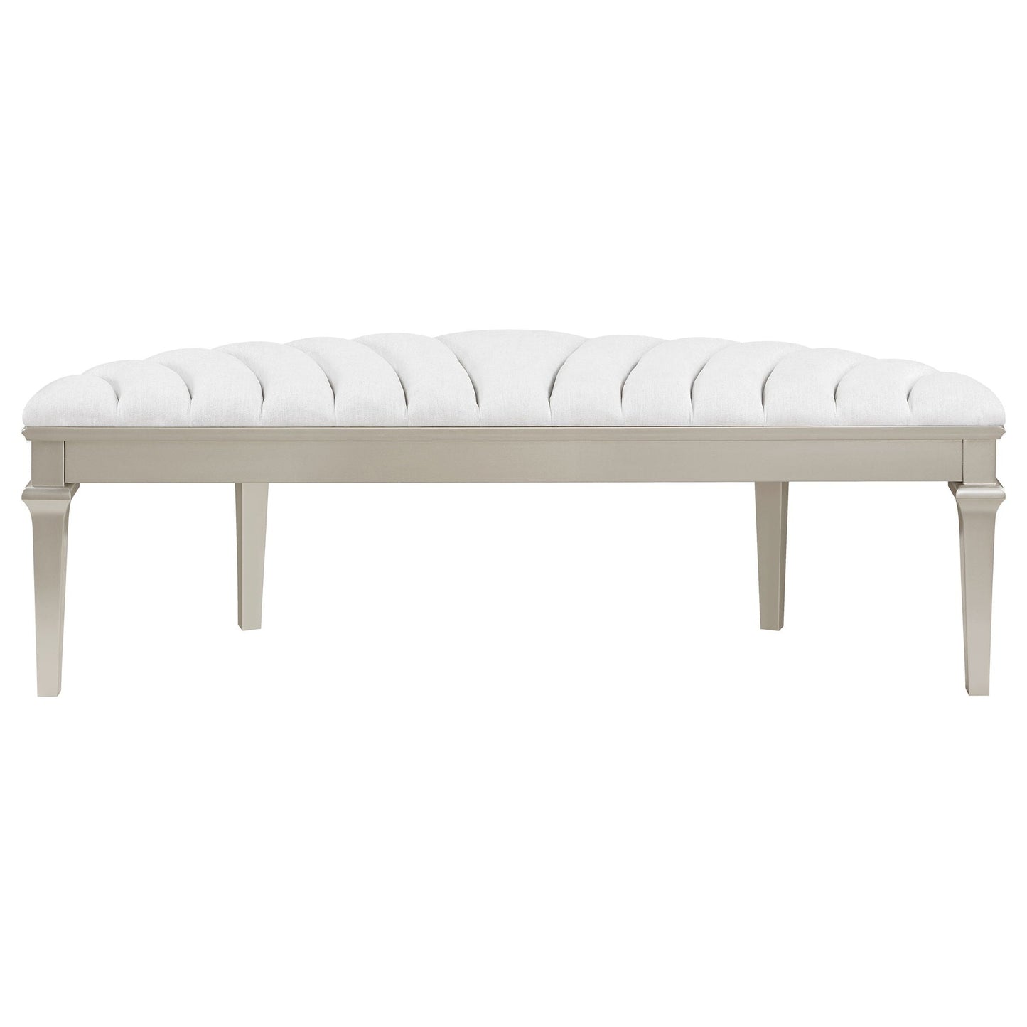 Colwood - Upholstered Curved With Channel Tufting And Slender Tapered Legs - Silver Gray