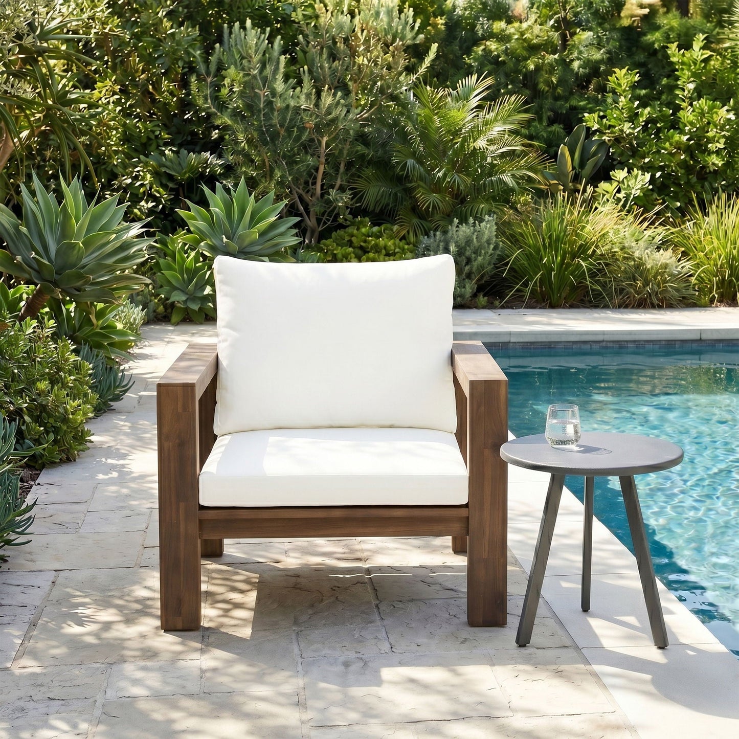 Stylish Outdoor Armchair With Cushion For Garden