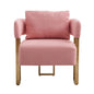 Modern Decorative Chair Teddy Fleece Upholstered And Metal Foot