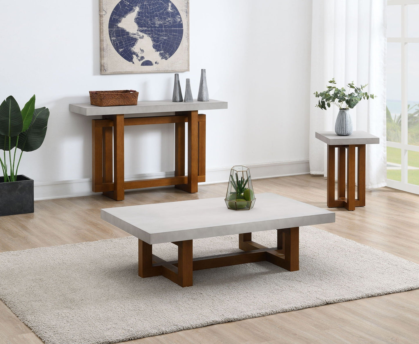 Keven Faux Concrete Top Table