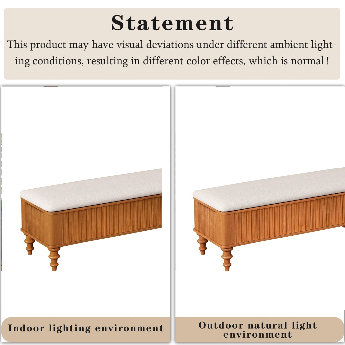 50.8-Inch Multi-Functional Storage Ottoman Bench