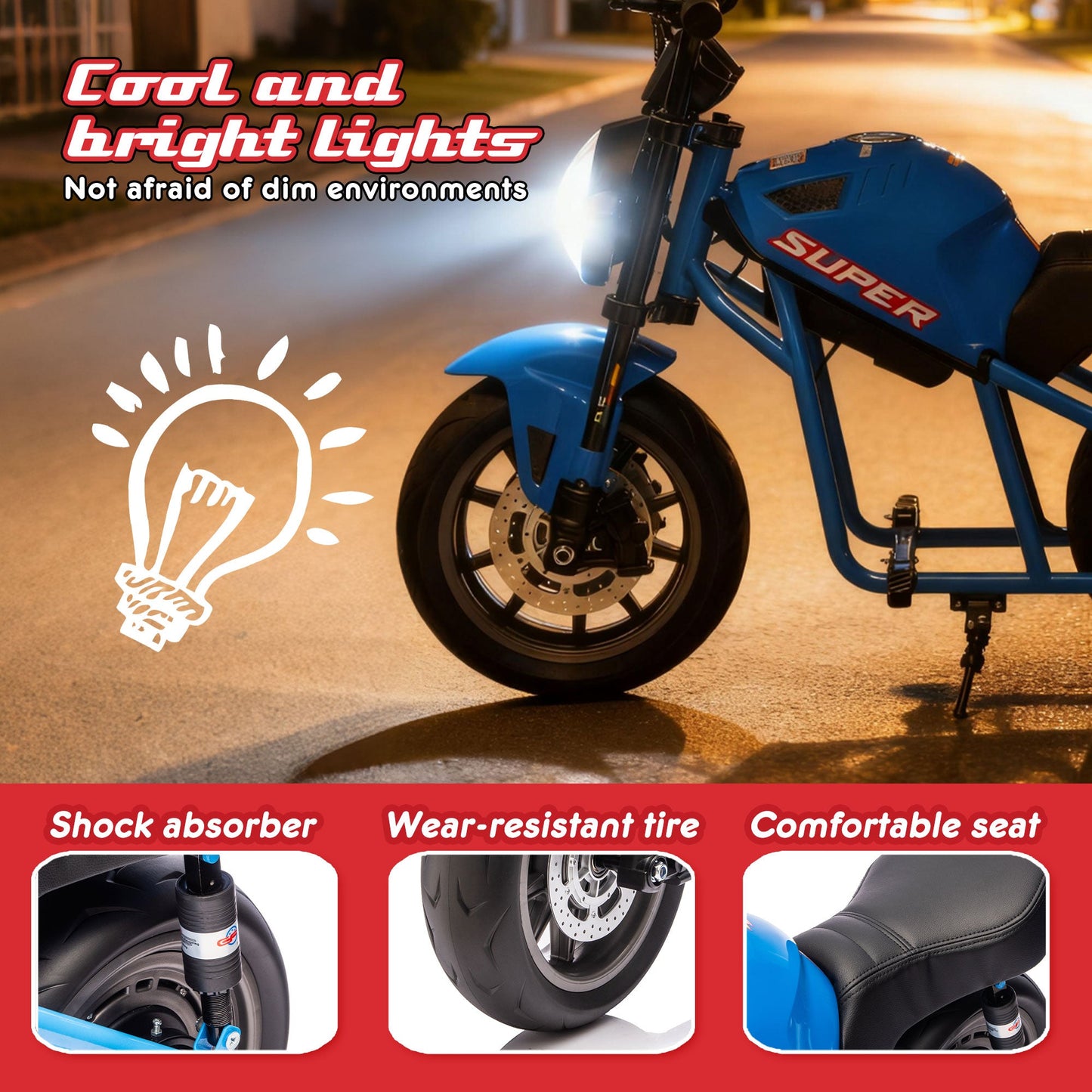 24V 300W Kids Ride On XL Electric Motorcycle