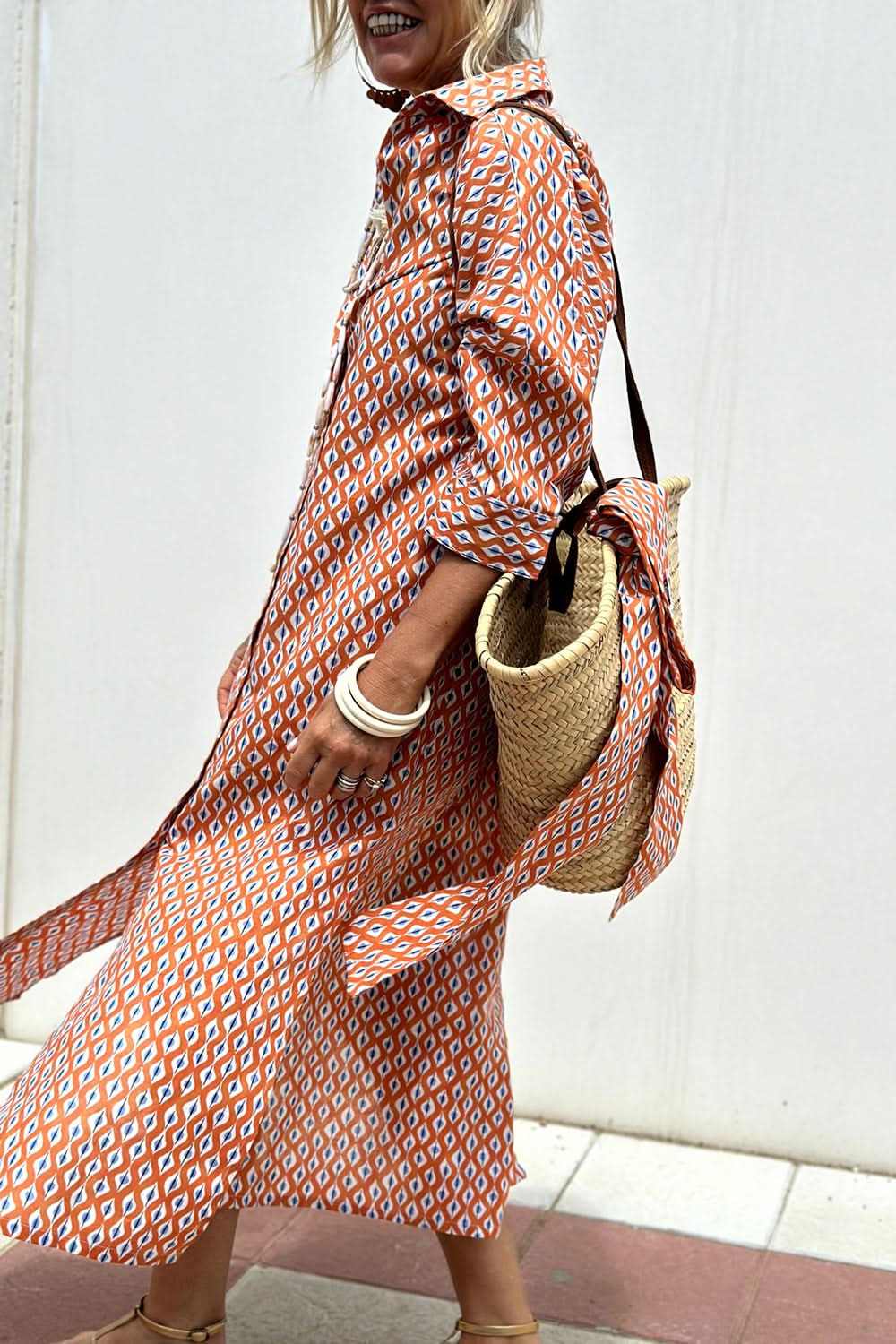 Shirts Trendsi Button-Up Dress Women's Chic Casual Polyester Mini Dress + Sleeves