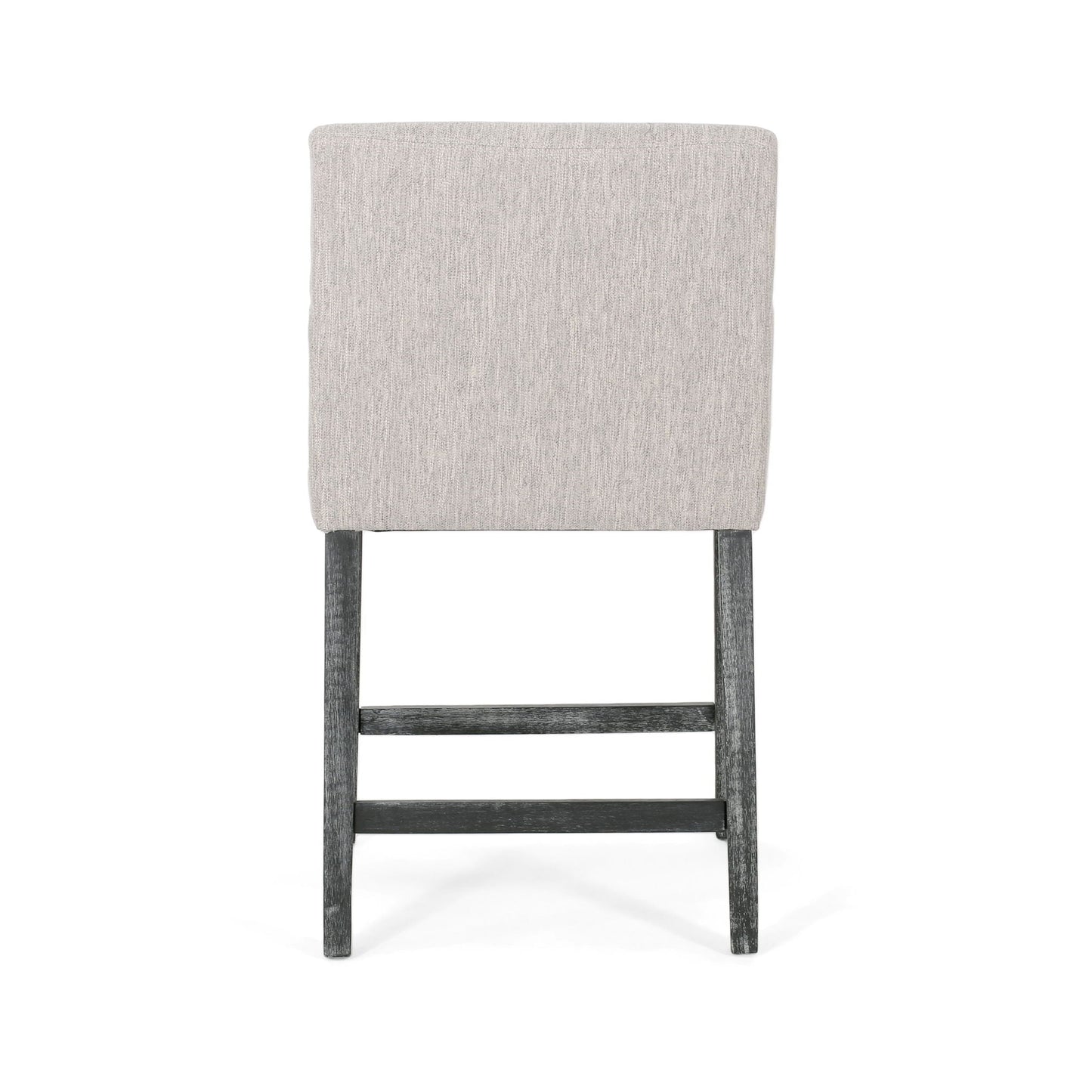 Charmed Upholstered Counter Stool with H-Frame Base and Round Arms