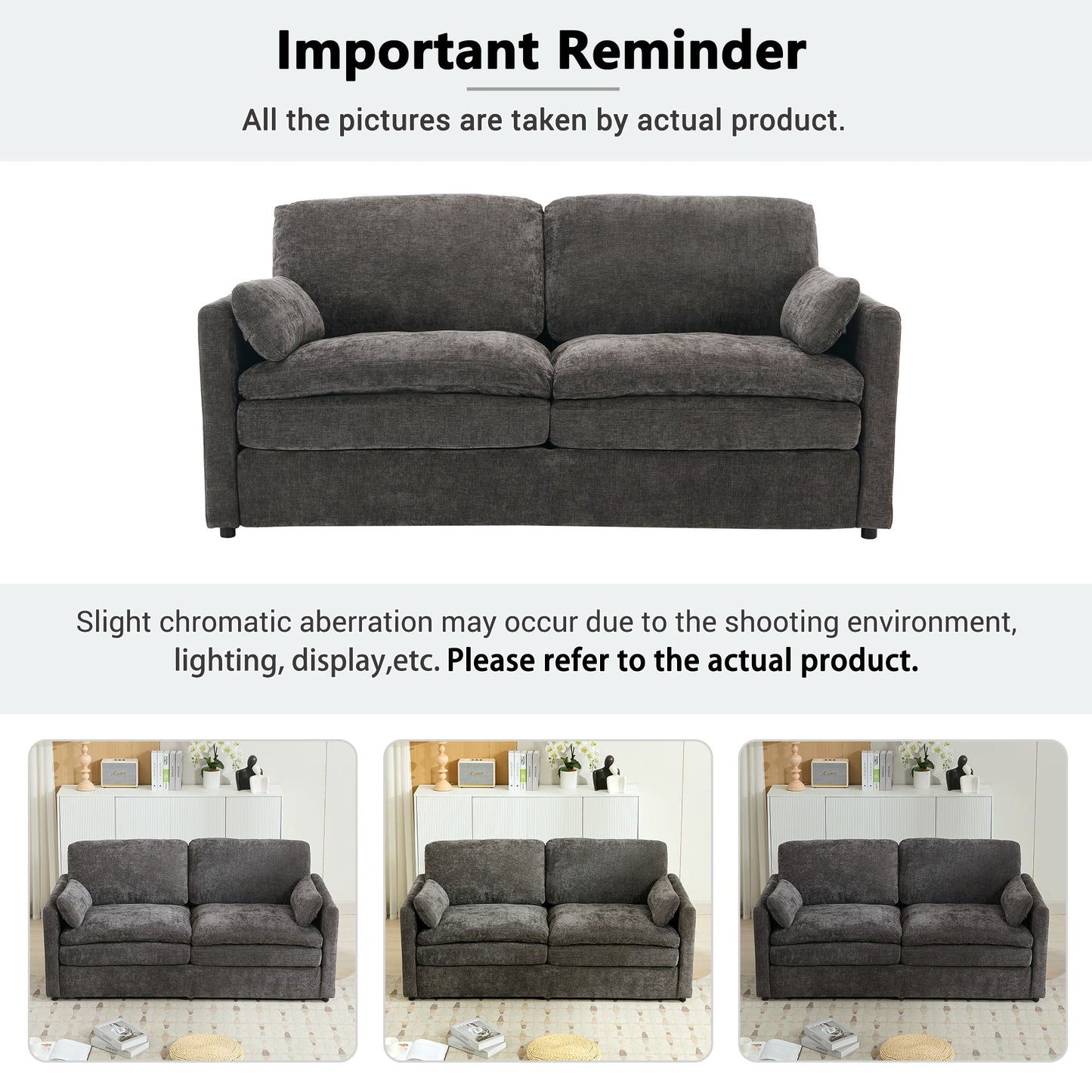 Cozy Upholstered Cushion Loveseat Sofa For Living Room