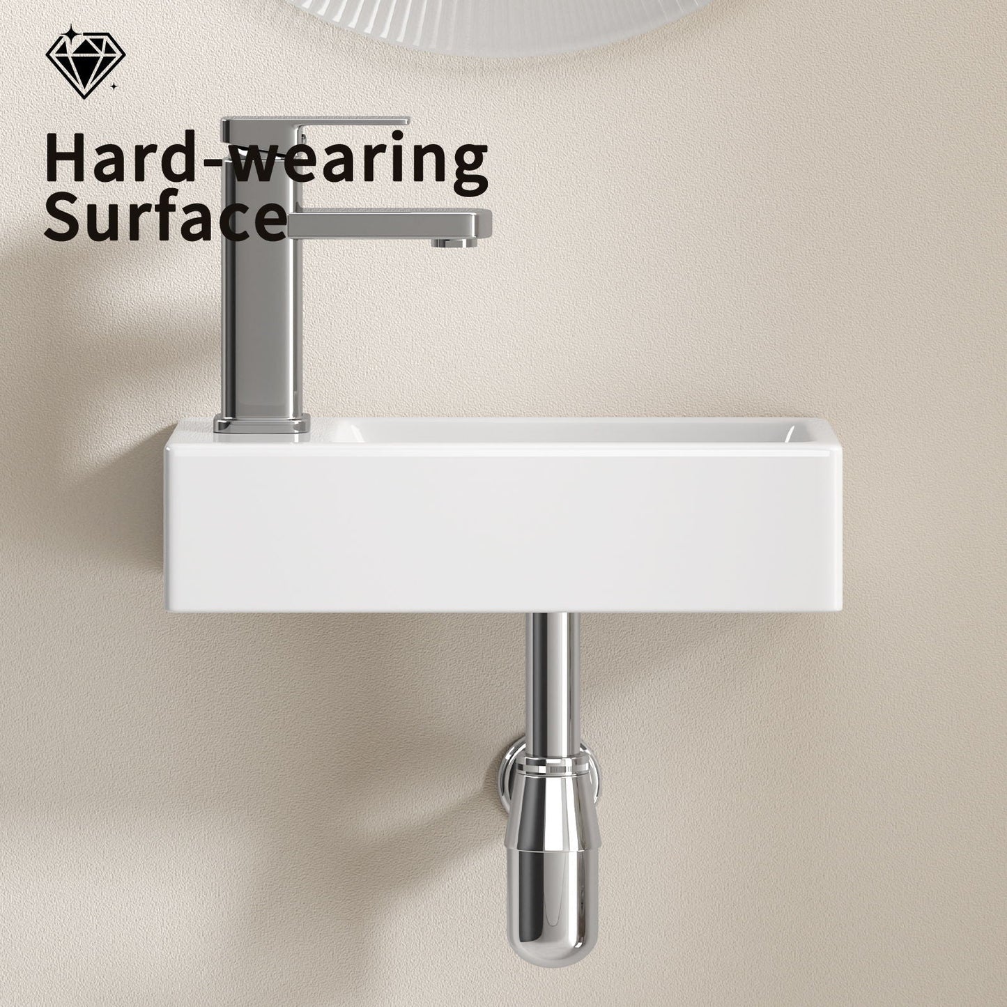 Wall Mounted Bathroom Sink With Faucet And Drain