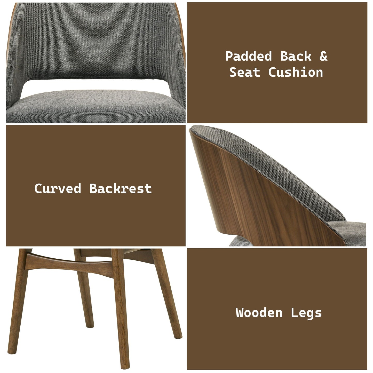 Delmon - Side Chair (Set of 2) - Gray / Walnut