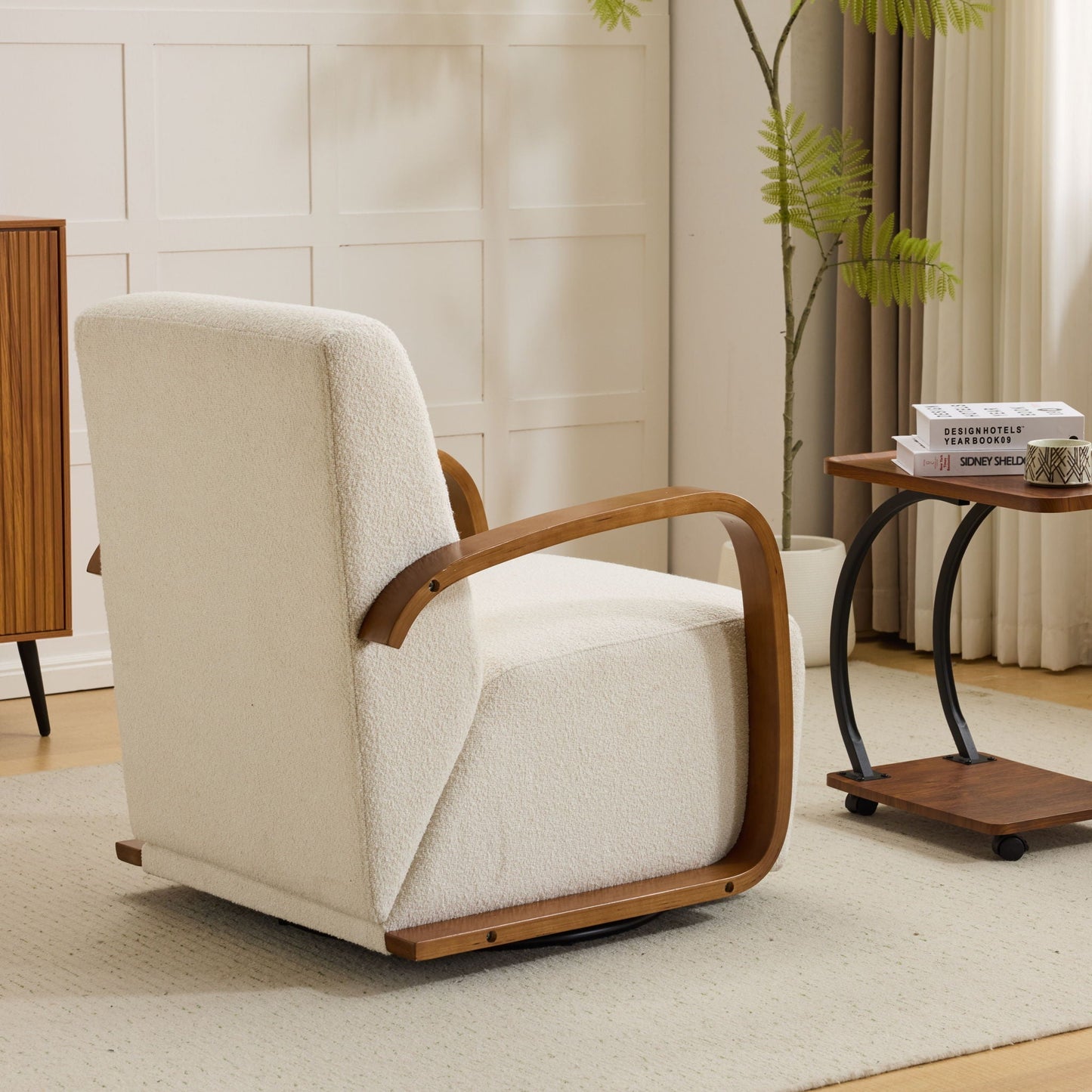 Swivel Accent Rotatable Ergonomic Single Chair For Living Room