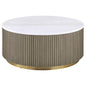 Jason Round White Marble Top Coffee Table Greige