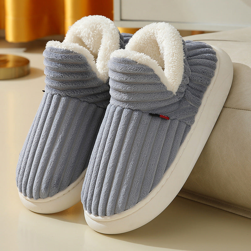 New Women Cotton Slippers  Slippers Warm Cotton Plush Shoes Fleece Fluffy